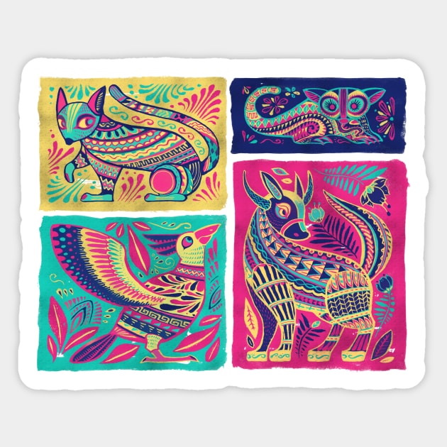 Alebrijes Animals - Mexican Pink Sticker by akaneyabushita